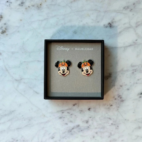 Disney x BaubleBar Mickey Halloween Pumpkin Earrings - NWT, 2024 - Picture 1 of 4